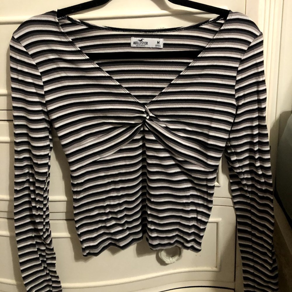 Hollister Medium Striped Long Sleeve Wrap Shirt